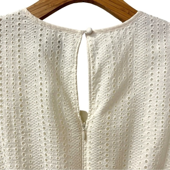 Banana Republic Eyelet Fit & Flare Dress Cream Size 4 Tall - Picture 11 of 14